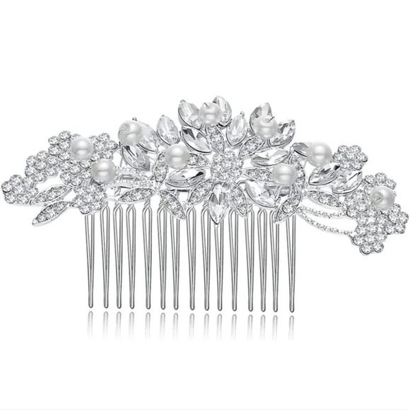 Rhinestone & Pearl Bridal Hair Accessory - BNIB - Picture 1 of 4